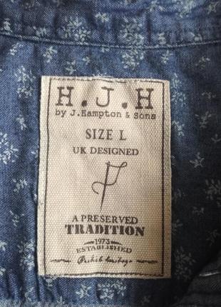 Шикарная винтажная рубашка премиум бренда hjh by j hampton & sons size l3 фото