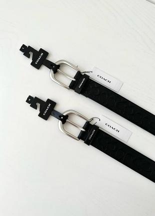 Жіночий шкіряний ремінь coach harness buckle belt 38 mm жіночий пояс ремінь коуч коач шкіра подарунок дружині дівчині подарунок дівчині1 фото