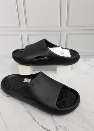 Слайди crocs mellow slide black чорні крокси чоловічі жіночі унісекс шлепанці