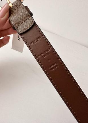Женский кожаный брендовый пояс ремень coach classic belt in signature canvas оригинал кожа коуч коач на подарок жене подарок девушке6 фото