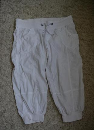 Натуральные летние тонкие капри, на резинке, хлопок