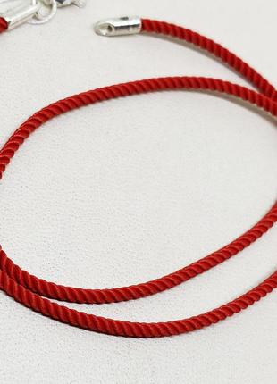 Шнурок шелковый "милан" с серебряной застежкой 35 1,59 г2 фото