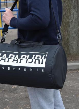 Сумка napapijri черная спортивная / дорожная мужская / женская