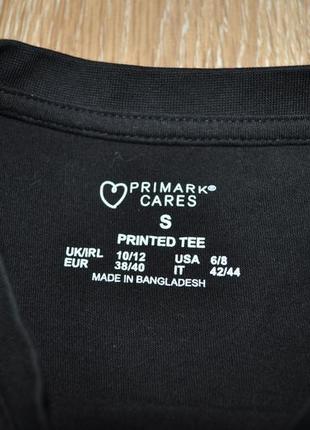 Хлопковая черная футболка с принтом primark5 фото