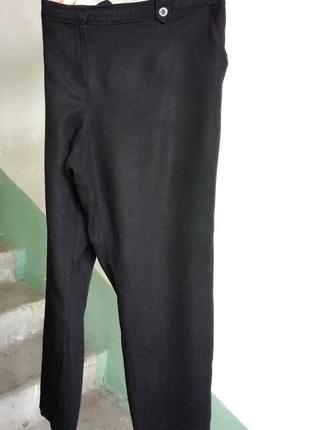 Р 22 / 56-58 натуральні легкі базові чорні штани льон віскоза великі батал george3 фото