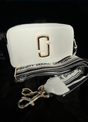 Женская сумка marc jacobs logo white модная маленькая сумка через плечо белая