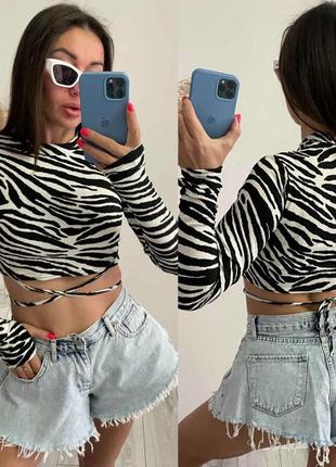Топ із зав'язами зебра 42-48