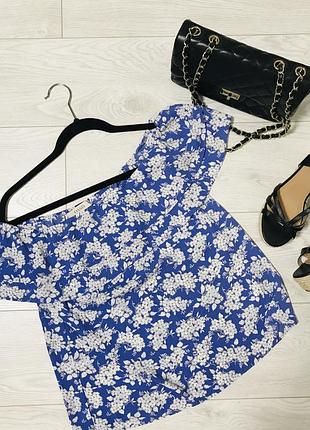 Легкая блуза на одно плечо oasis в цветочный принт