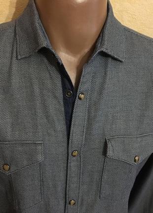 Рубашка с длинным рукавом на кнопках(хлопок)-1 фото