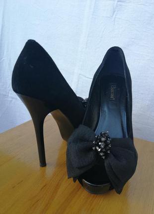 Черные замшевые туфли на шпильке basconi2 фото