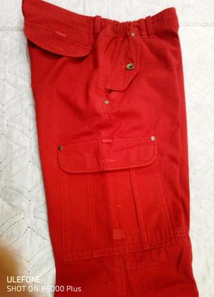 Трендовые красные джинсы карго на заниженной посадке бренда rebel.9 фото
