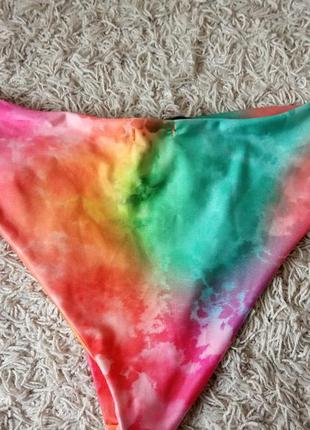 Плавки бикини, секси, тай дай, с в -образным вырезом, радуга, boohoo tie dye6 фото