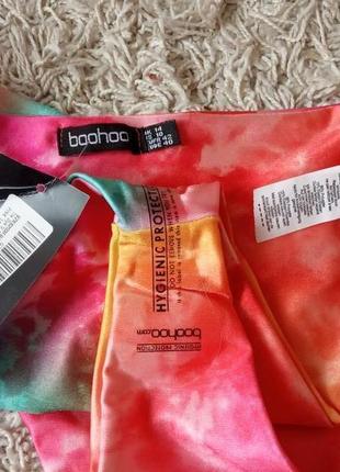 Плавки бикини, секси, тай дай, с в -образным вырезом, радуга, boohoo tie dye5 фото