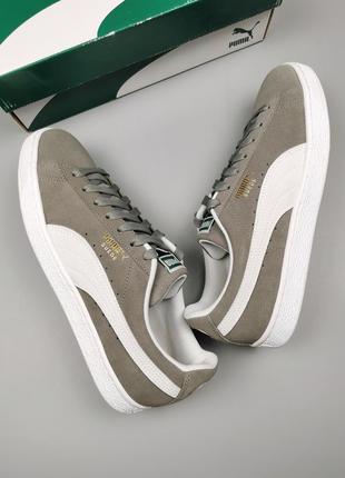 Кроссовки оригинал puma suede classic+ steeple gray/white 352634-663 фото