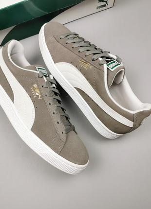 Кроссовки оригинал puma suede classic+ steeple gray/white 352634-667 фото