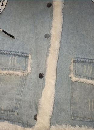 Демисезонная джинсовая куртка на меху размер м3 фото