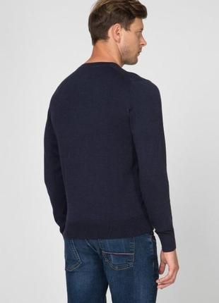 Мужской темно-синий джемпер organic cotton silk crew neck tommy hilfiger(р.s)оригинал3 фото