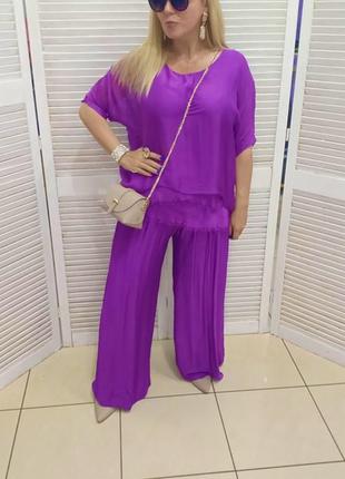 Шелковый брючный костюм италия 🇮🇹 люкс коллекции