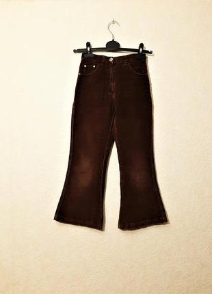 K&l ruppert немецкие стильные вельветовые штаны коричневые расклешённые на девочку 8-9 лет