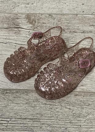 Силиконовые босоножки акваобувь george love you sandals прозрачные с розовыми блестками размер 22