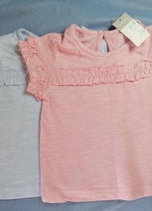 Футболка від primark 74 см (6-9 см) англія набір 2 шт.