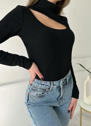 Трикотажный свитер капля черный s-xl2 фото