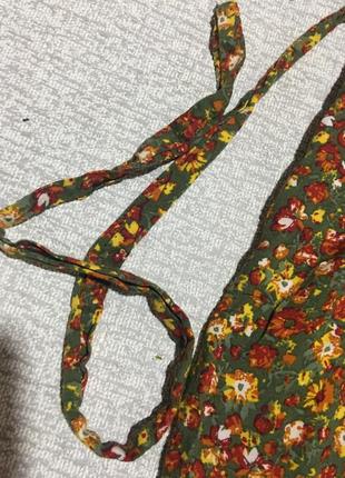 Платье женское осень в цветочный принт с рукавами - s,m6 фото
