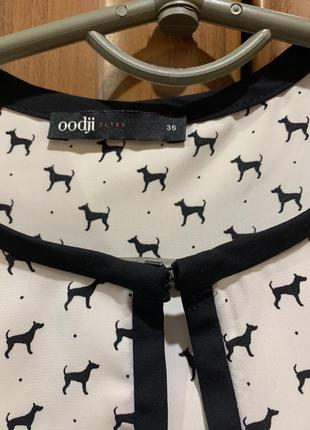 Блузка з принтом собачки від oodji2 фото