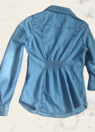 Джинсовая рубашка блуза голубая2 фото