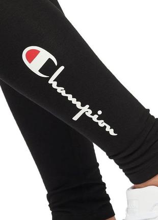 Спортивные леггинсы лосины champion - classic black черные3 фото