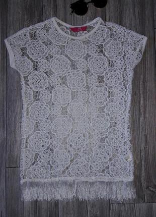 Пляжная кружевная туника с бахромой 7-8лет