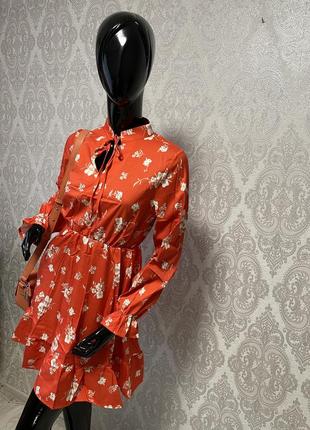 Платье сарафан красное с рукавами короткое2 фото