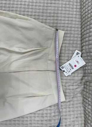 Штани палаццо zara брюки палацо зара з широкими штанинами молочні 1608/424 молочного кольору розмір s10 фото