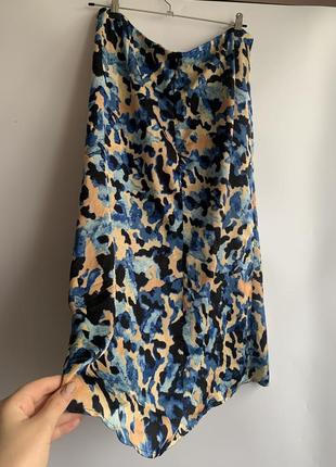 Атласная юбка шелк zibi london леопард8 фото