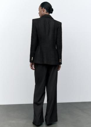 Штани палаццо zara брюки палацо зара з широкими штанинами чорні 1608/424 чорного кольору розмір s5 фото