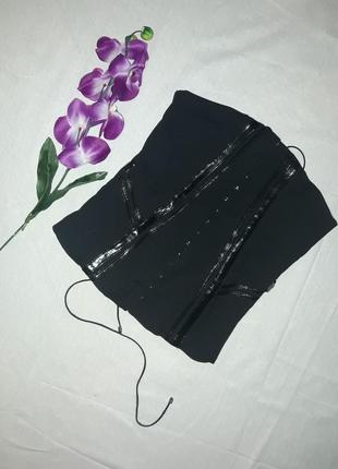 Стильний корсет чорного кольору на крючках!