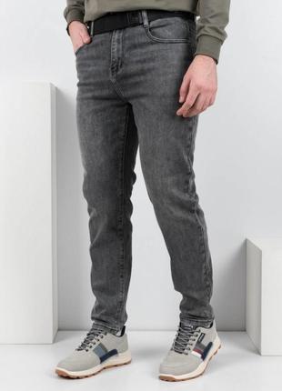 Мужские серые джинсы с поясом ремнем чоловічі сірі джинси