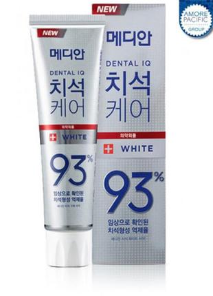 Отбеливающая зубная паста со вкусом мяты и лимона median dental iq 93% white 120г (корея)