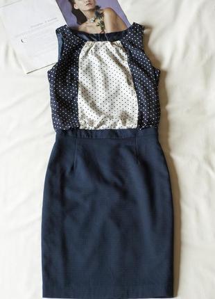 Темно-синє плаття в горох next, розмір xs