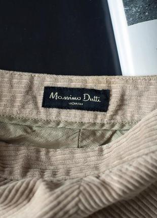 Базовая светло бежевая вельветовая юбка миди massimo dutti, размер m4 фото