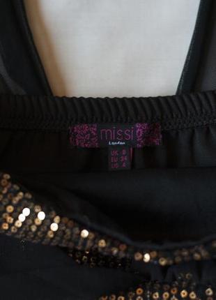 Черное коктейльное платье с пайетками мини женское missi london, размер xxs, xs, s5 фото