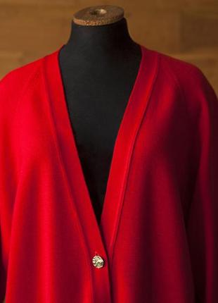 Красный шерстяной винтажный удлиненный женский кардиган ballantyne, размер s, m2 фото