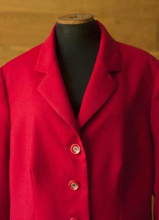 Красный шерстяной женский пиджак creation atelier, размер 2xl, 3xl2 фото