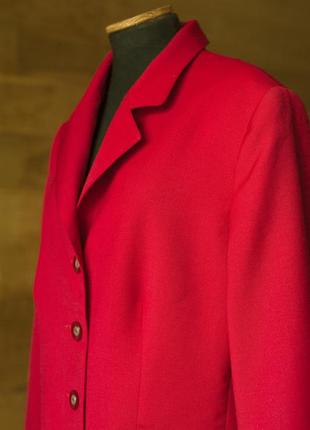 Красный шерстяной женский пиджак creation atelier, размер 2xl, 3xl4 фото
