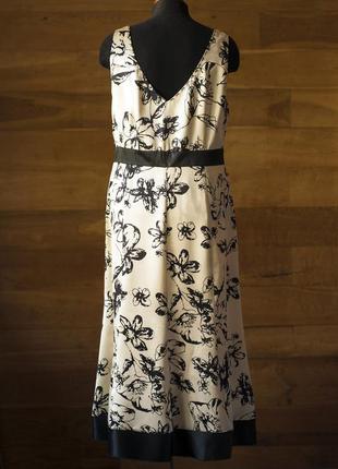Шелковое праздничное платье светло бежевого цвета миди англия, размер l, xl6 фото