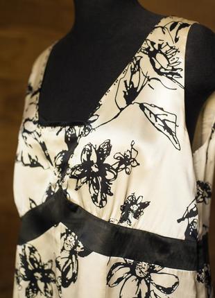 Шелковое праздничное платье светло бежевого цвета миди англия, размер l, xl4 фото