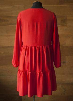 Красное платье с длинным рукавом миди женское sublevel, размер s, m5 фото