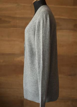 Серый кашемировый удлиненный кардиган на пуговицах женский zara, размер m4 фото