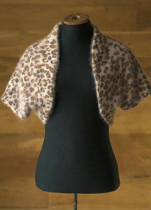 Ангоровое леопардовое женское болеро precious, размер m, l