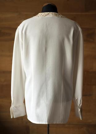 Белая винтажная австрийская женская блузка vienna, размер m6 фото